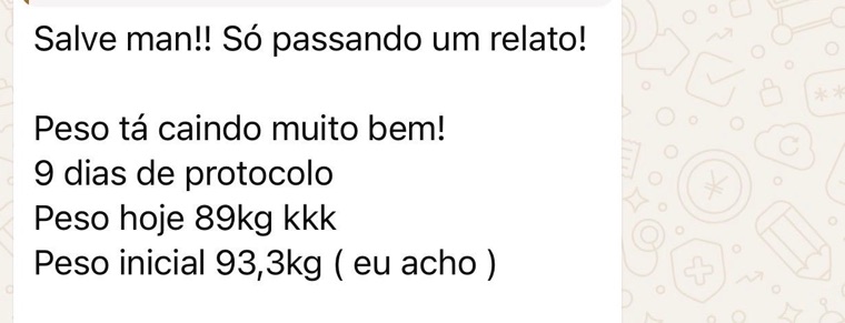 Depoimento de aluno no WhatsApp