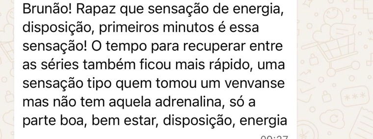 Depoimento de aluno no WhatsApp