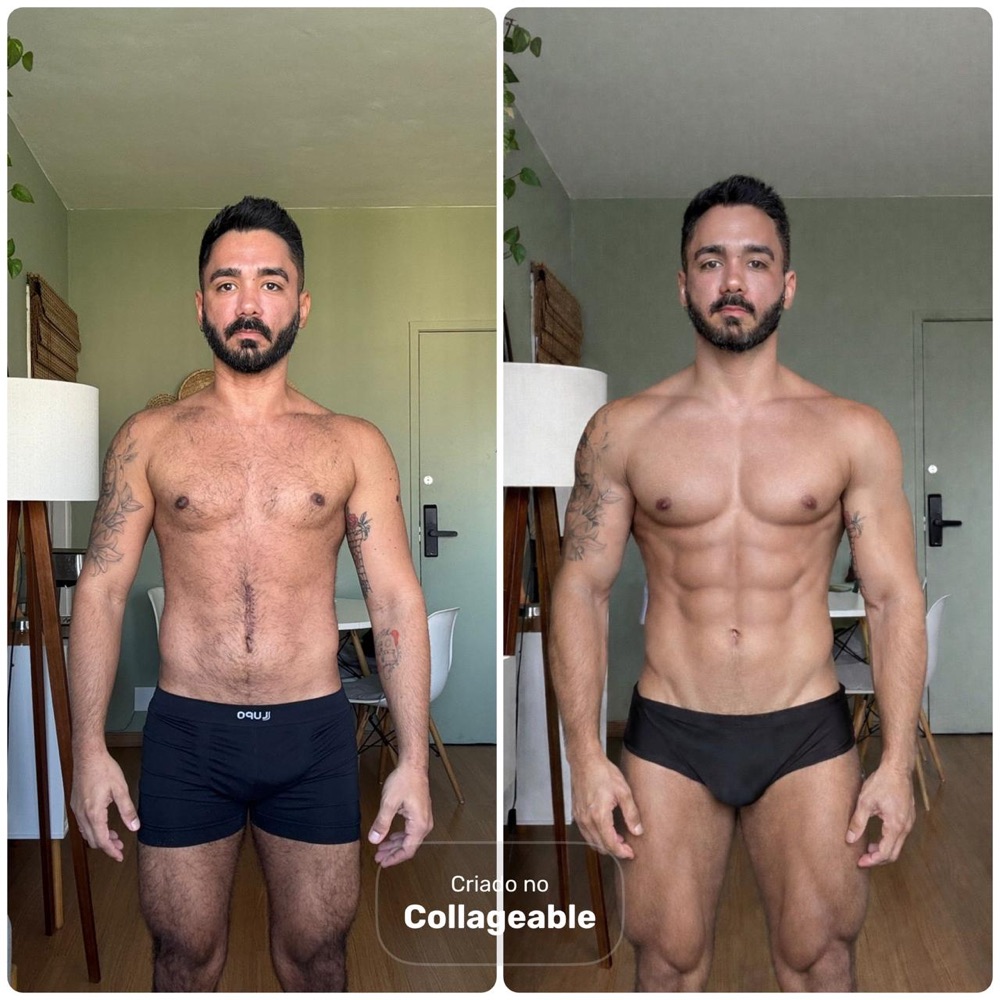 Antes e depois de aluno do Team Dias Lobo