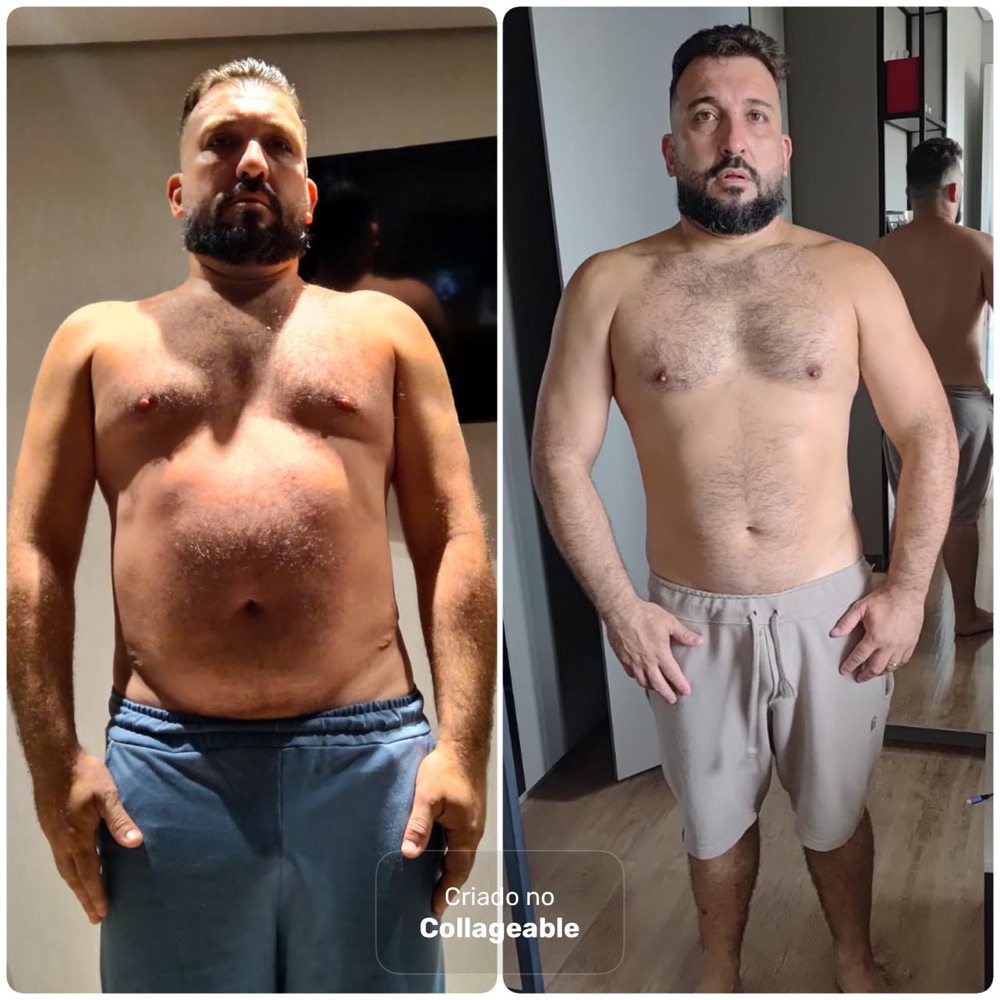Antes e depois de aluno do Team Dias Lobo
