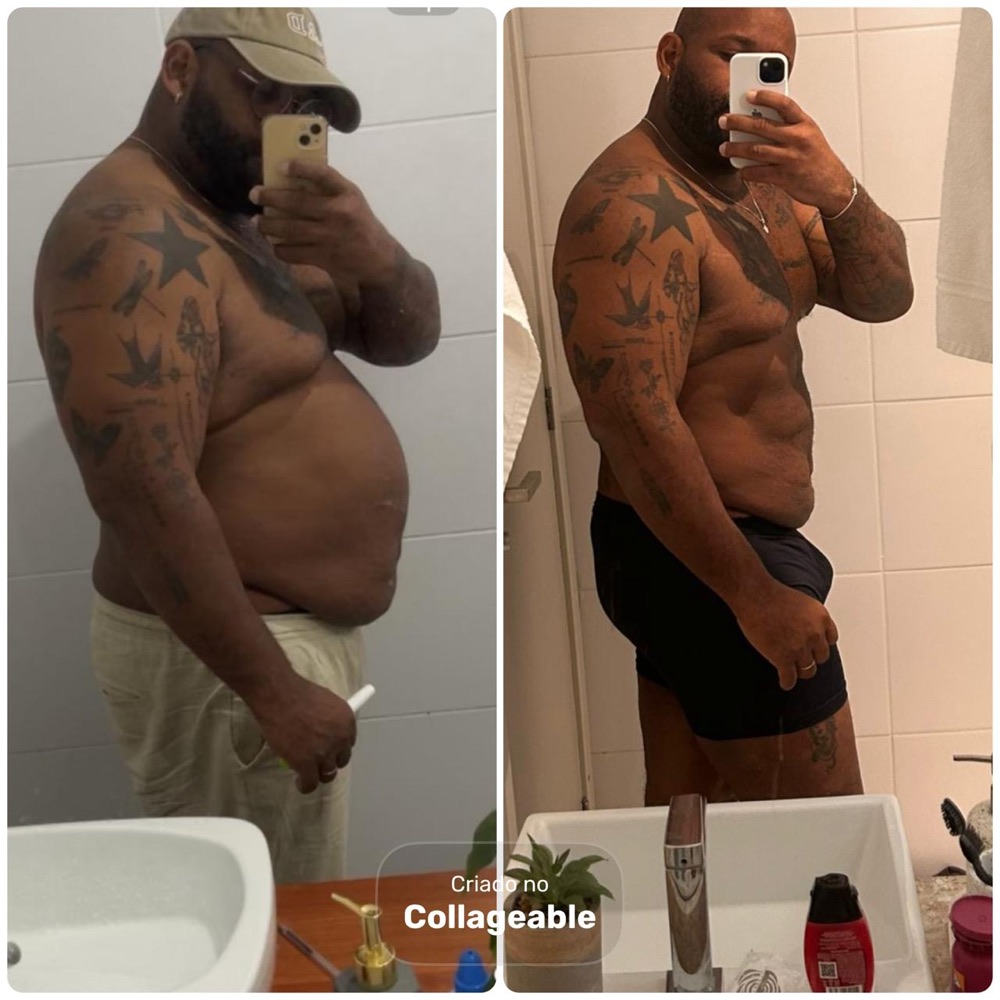 Antes e depois de aluno do Team Dias Lobo