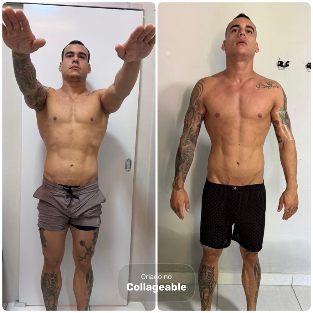Antes e depois de aluno do Team Dias Lobo