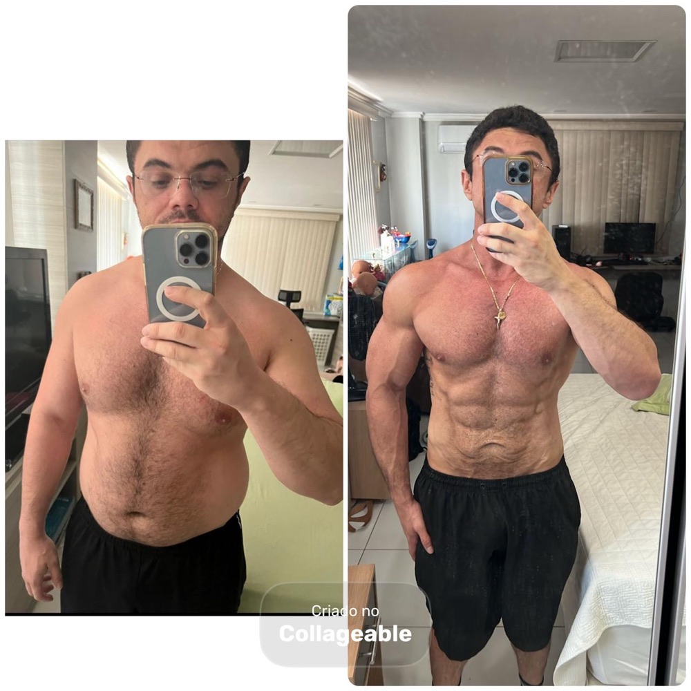 Antes e depois de aluno do Team Dias Lobo