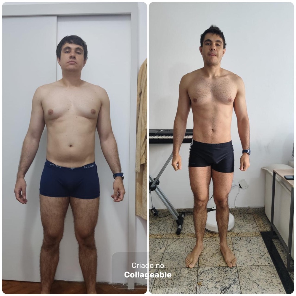Antes e depois de aluno do Team Dias Lobo