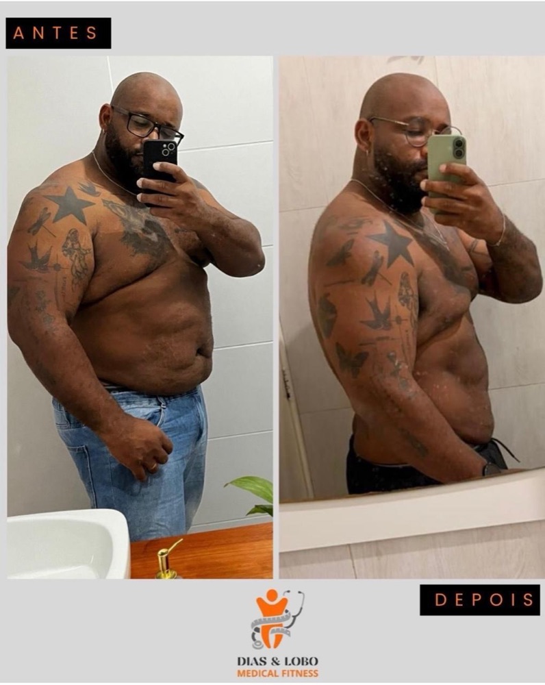 Antes e depois de aluno do Team Dias Lobo